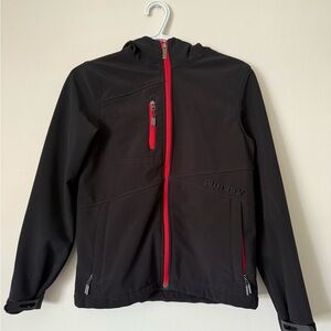 Firefly Black with Red Accents Softshell Jacket Boys Large